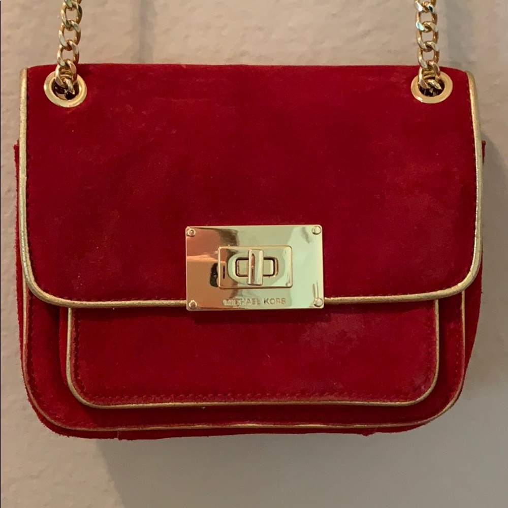 Red and Gold across Body Purse